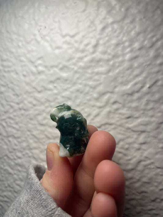 Mini Moss Agate Elephant