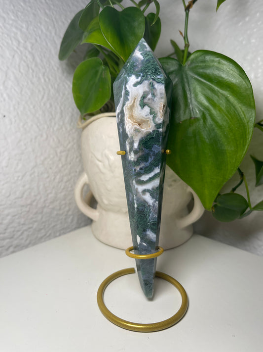 Moss Agate Wand