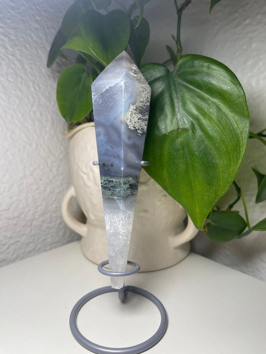 Moss Agate Wand