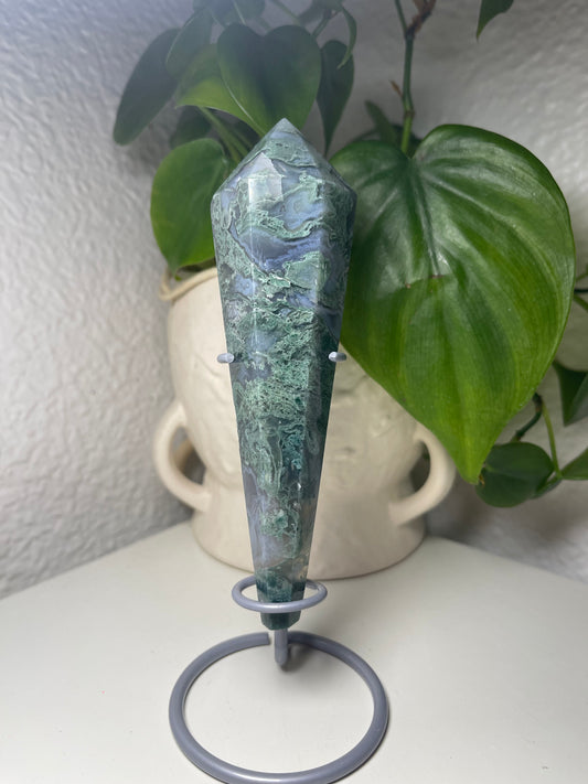 Moss Agate Wand